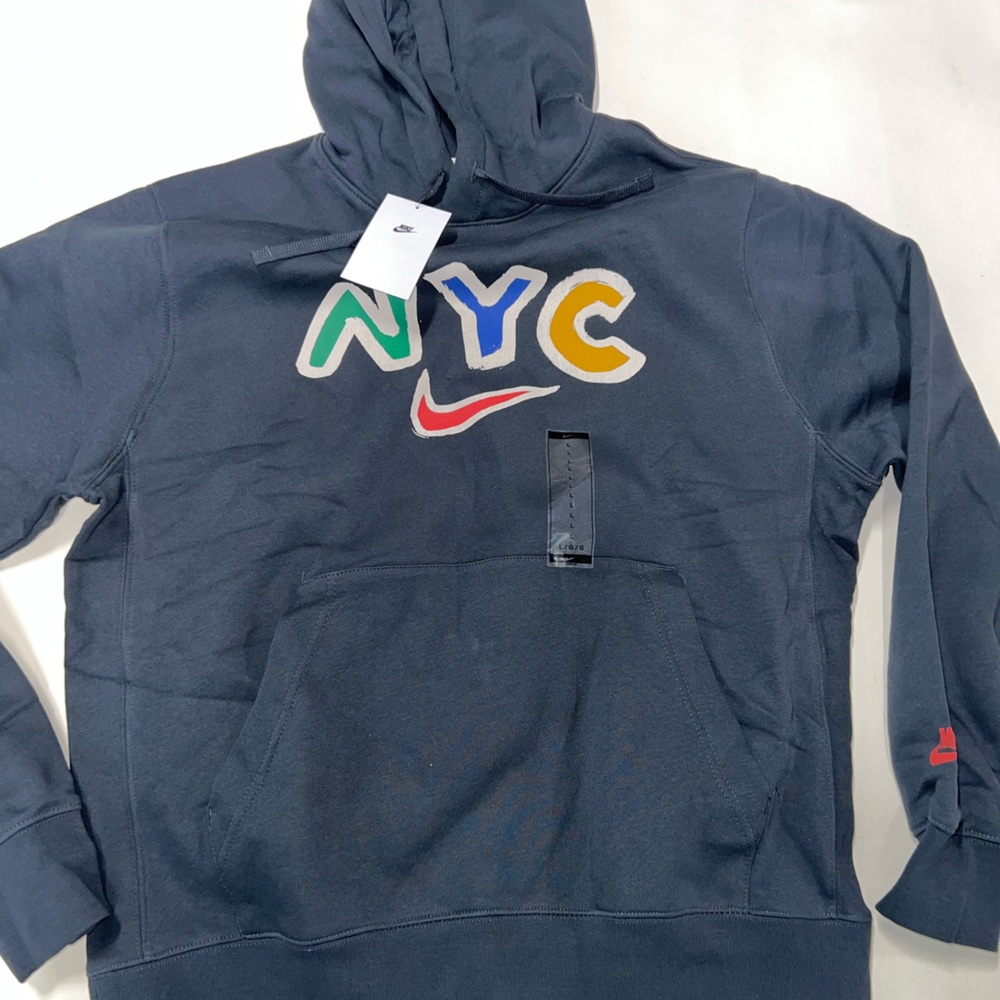 Nike Sportswear Club Fleece NYC Black Hoodie FZ2863-045 Adult L & XXL MSRP $70